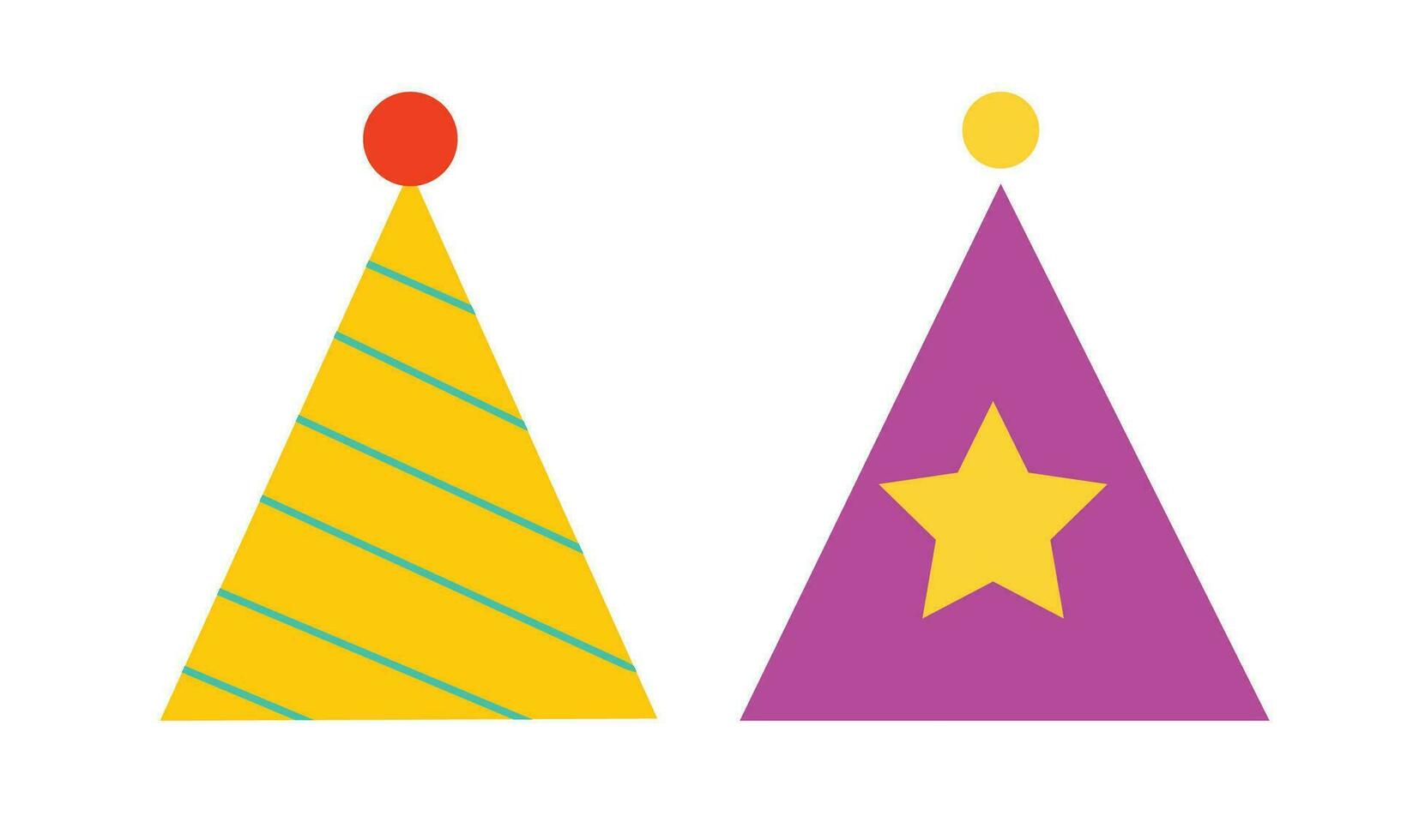 Vector birthday hats set on white background