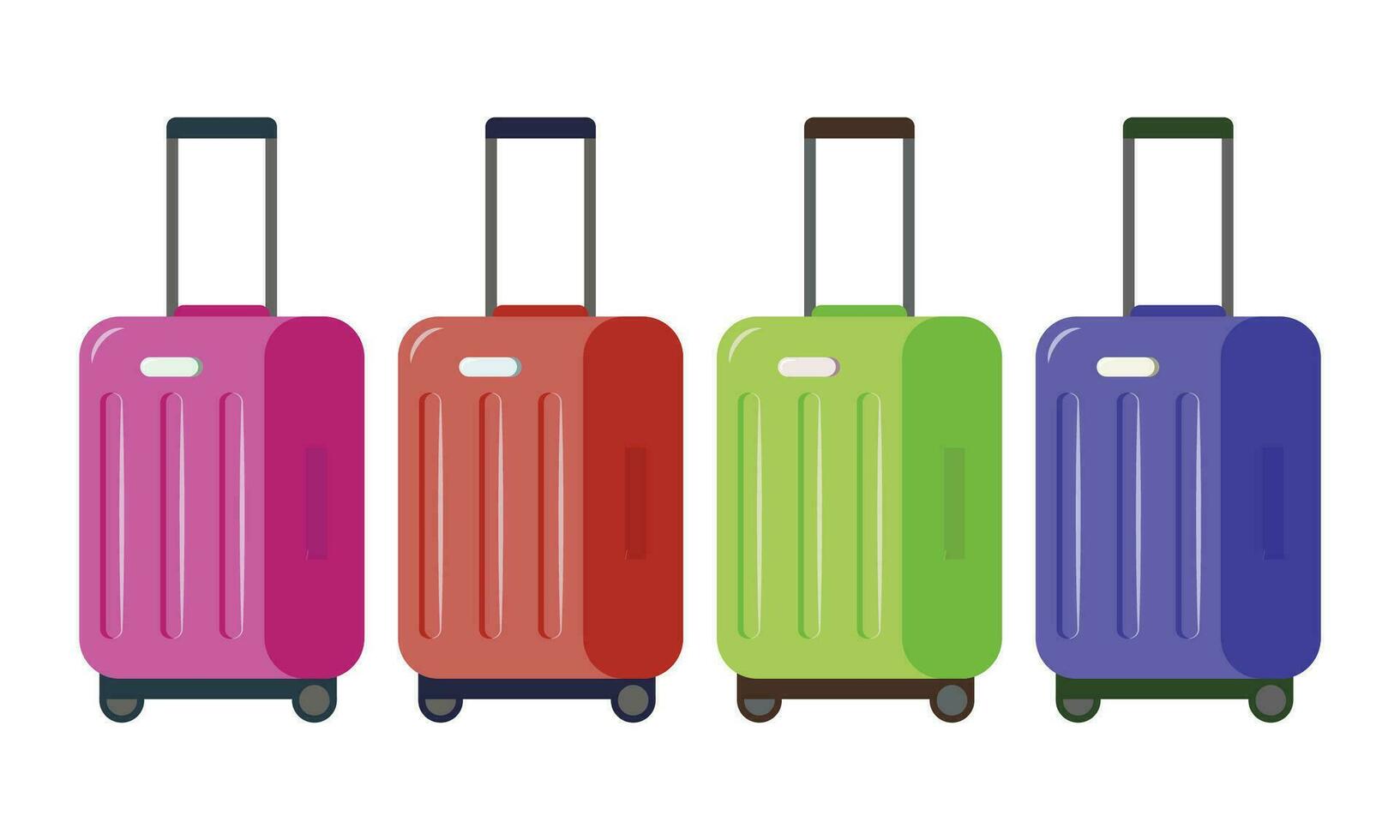 Vector realistic isolated travel baggage icon set