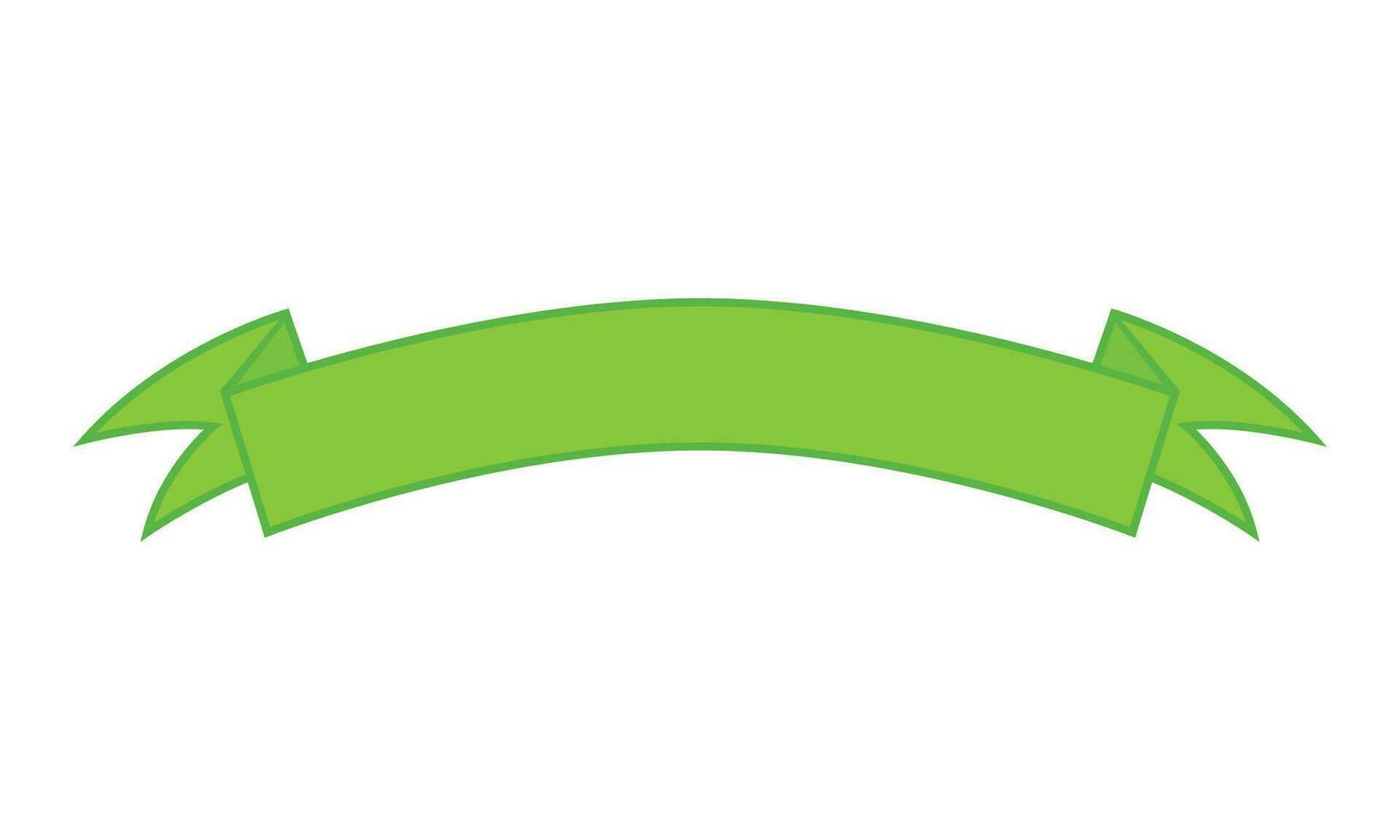 Vector flat green ribbons big banner