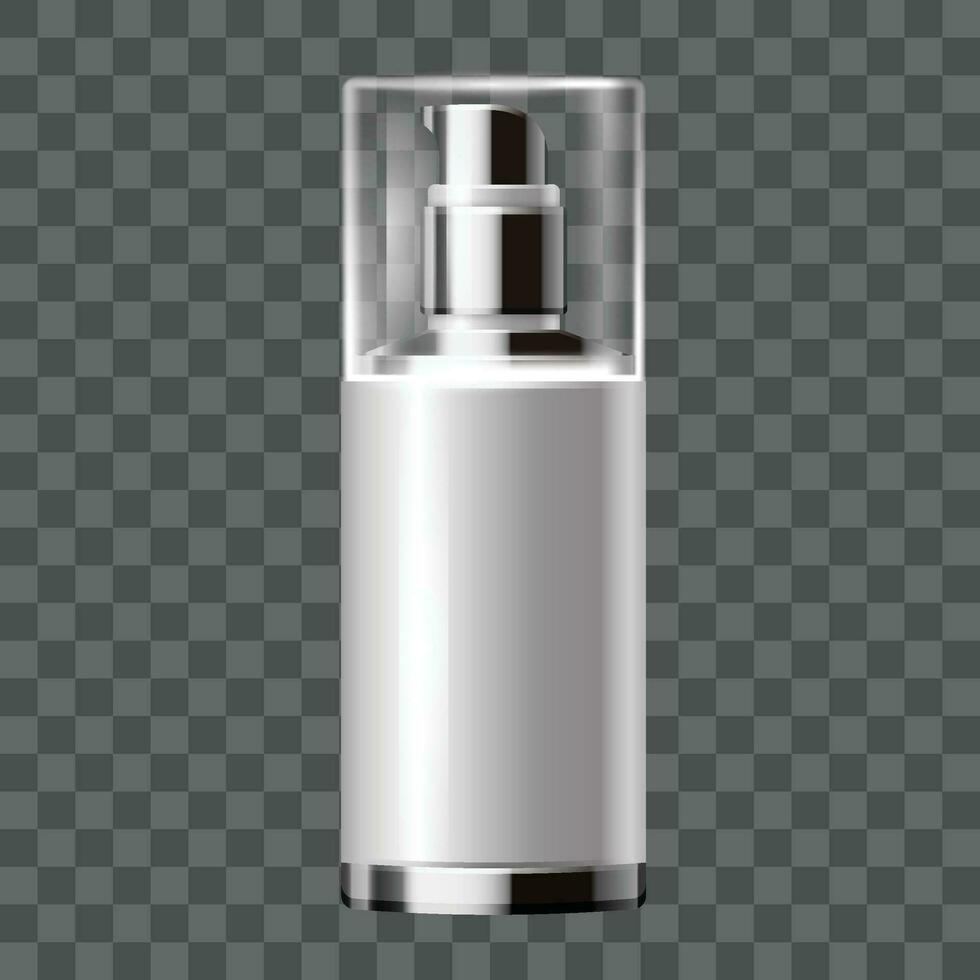 Vector cosmetic bottle with dispenser for soap and cosmetics. mockup of packaging for liquids. vector