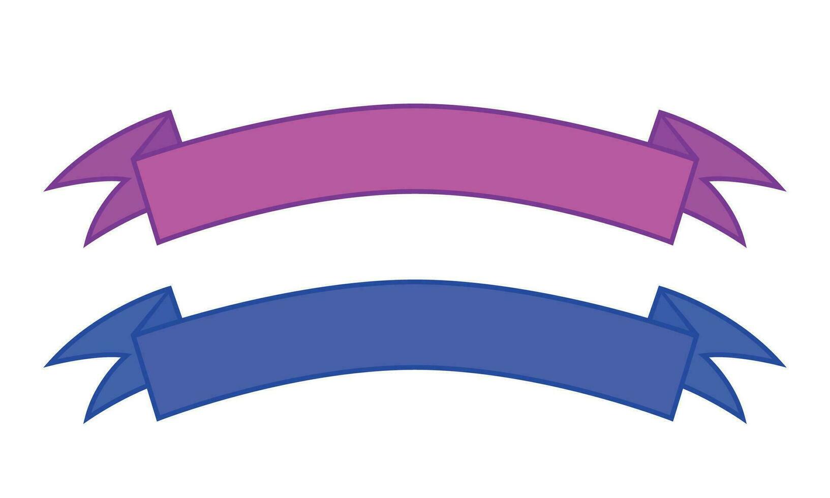 Vector flat purple and blue ribbons big banner