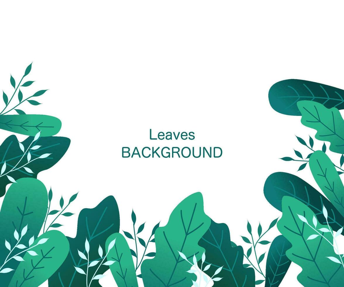 Background with leaves frame. Spring leaves background vector