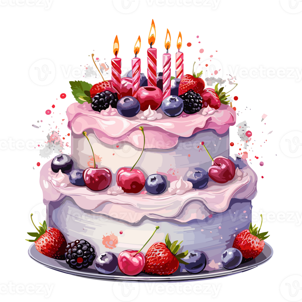 Birthday Cake with candles isolated transparent background 30718793 PNG