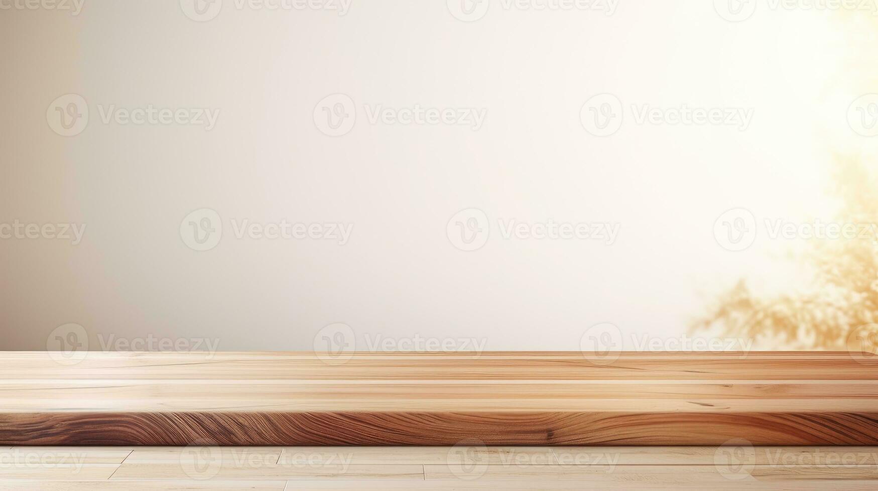 vacío de madera mesa piso, de madera mesa para producto, foto