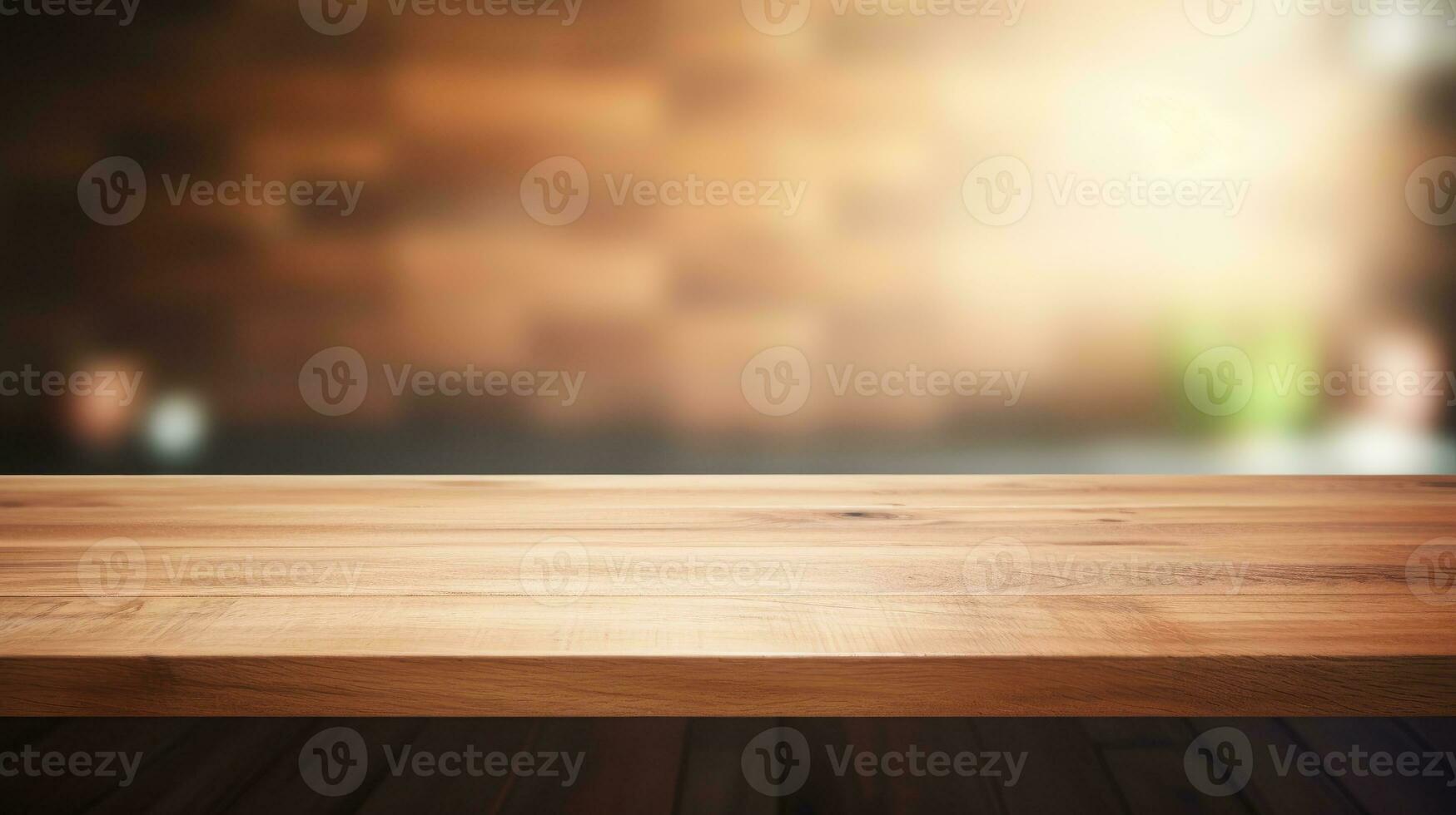 empty wooden table floor, wooden table for product, photo