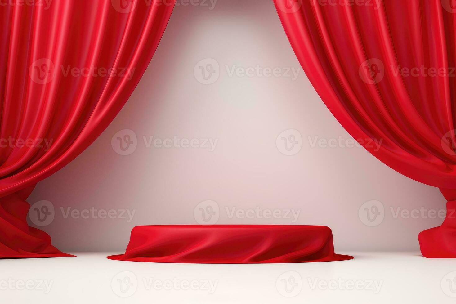 Red stage curtain photo