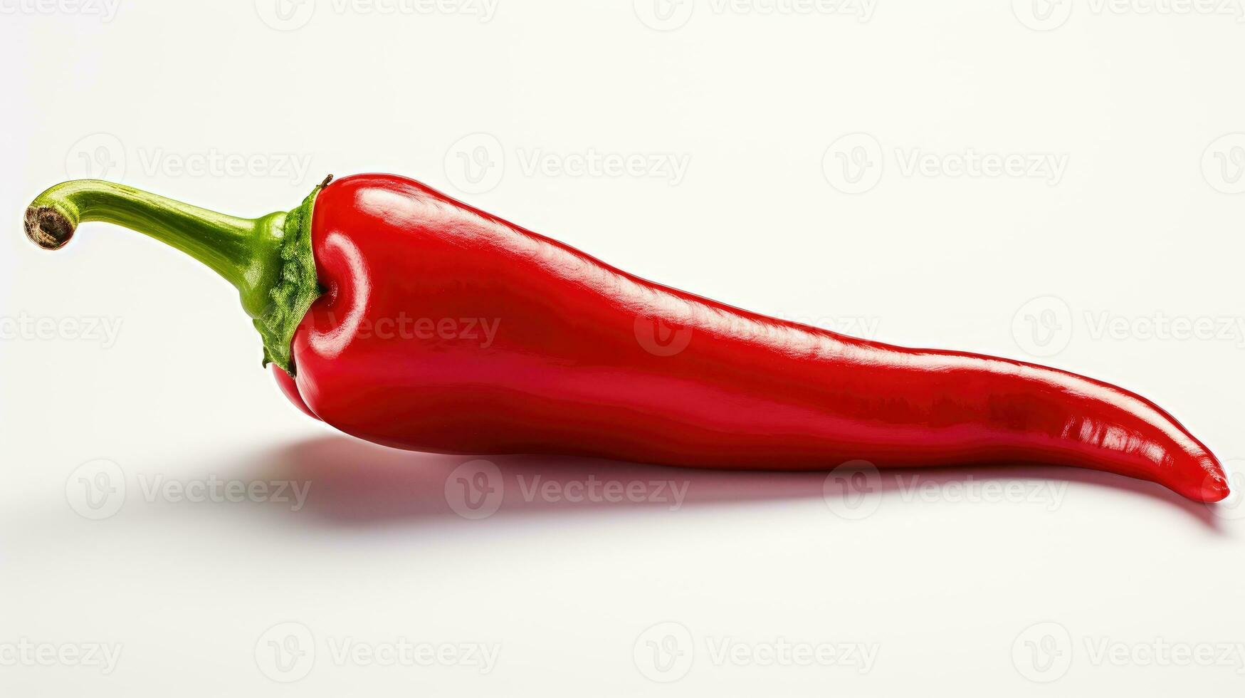 Red hot chili pepper isolated on white background photo