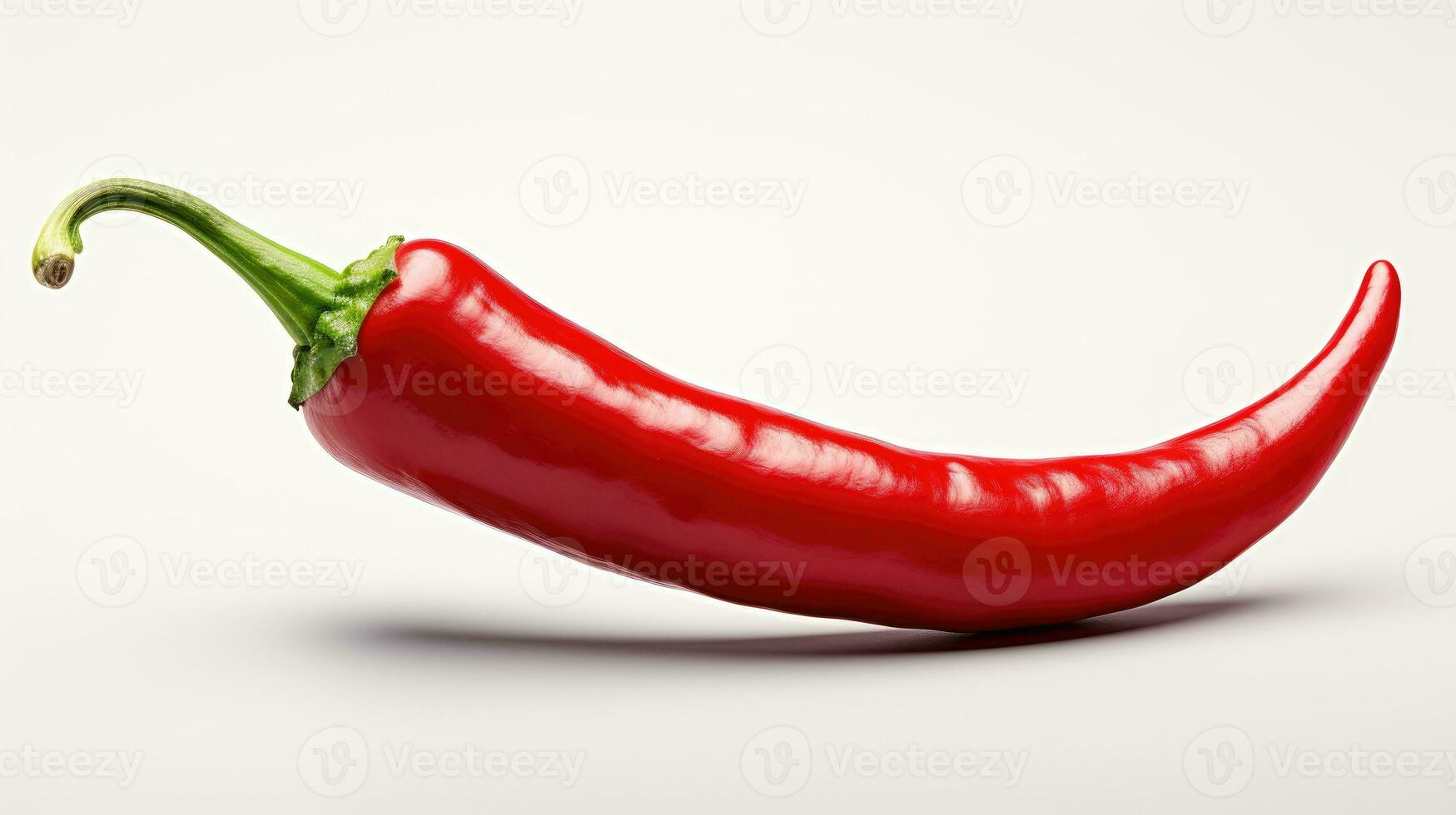 Red hot chili pepper isolated on white background photo