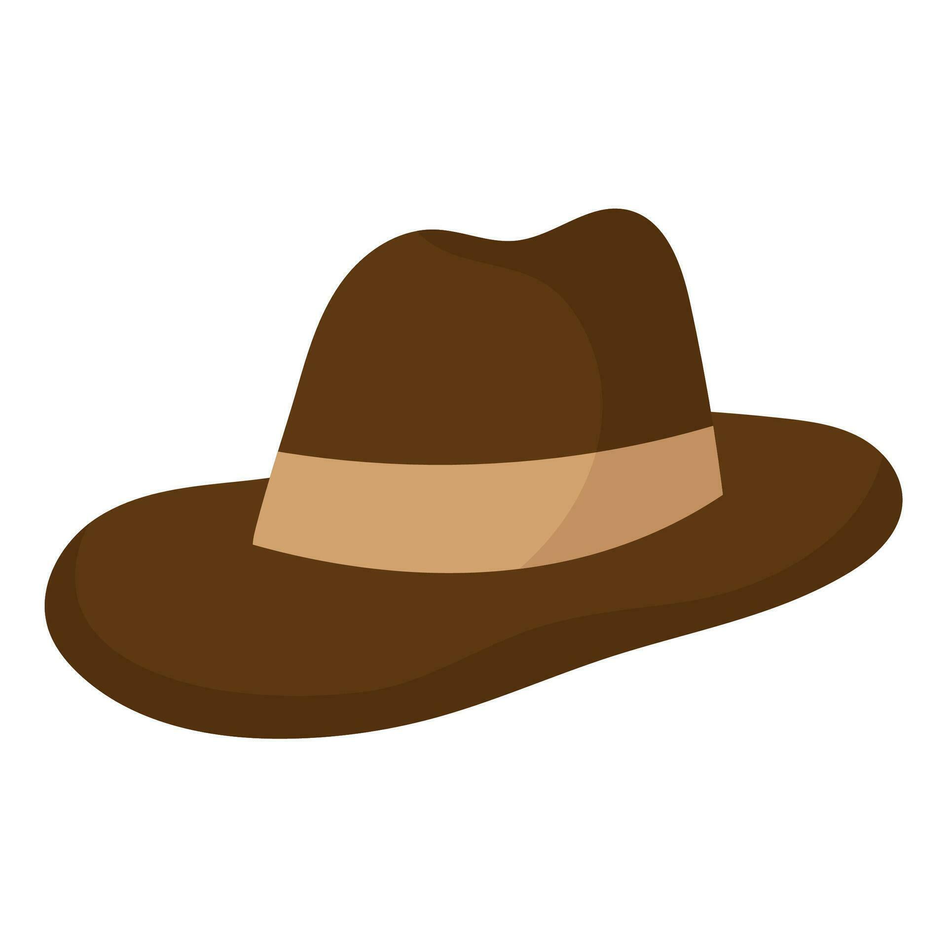 Vector brown stylish hat on white background 30719378 Vector Art at
