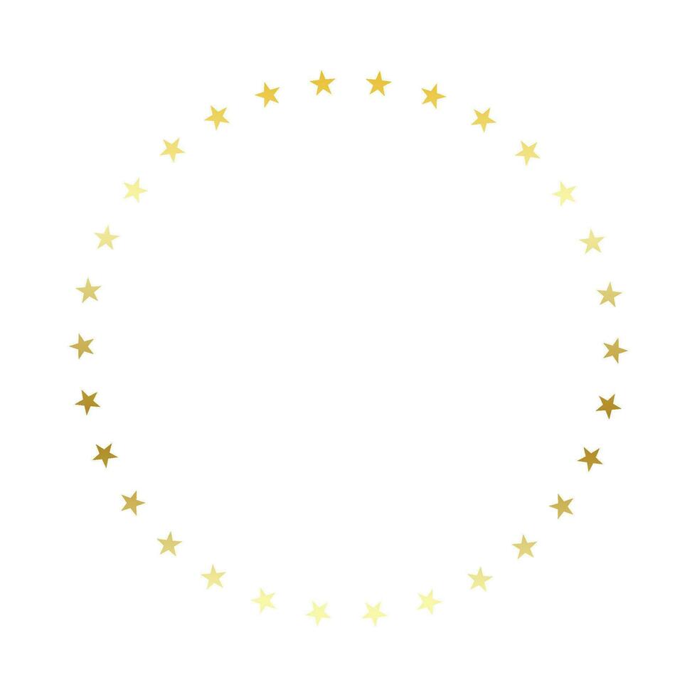 Vector realistic circle golden stars isolated for customer rating feedback review and decoration