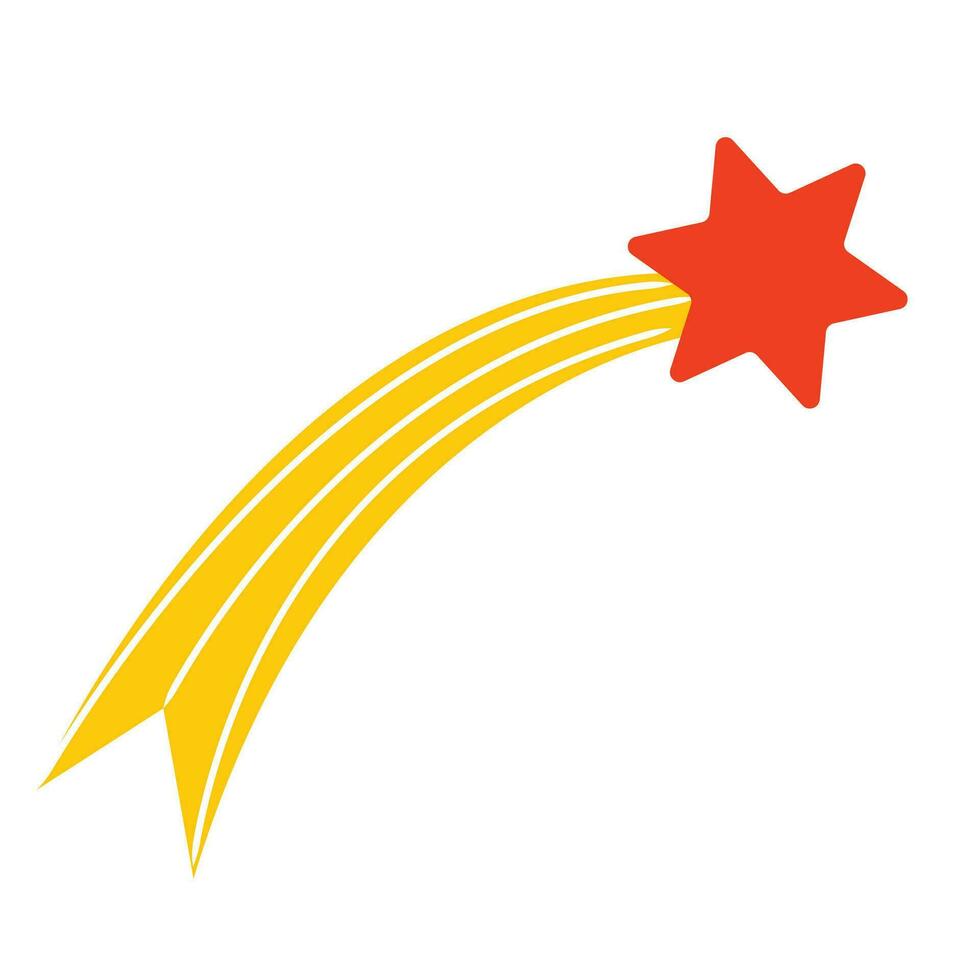 Vector shooting star on white background