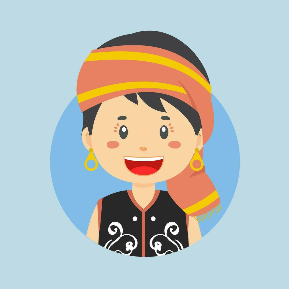 Avatar of a West Kalimantan Character vector