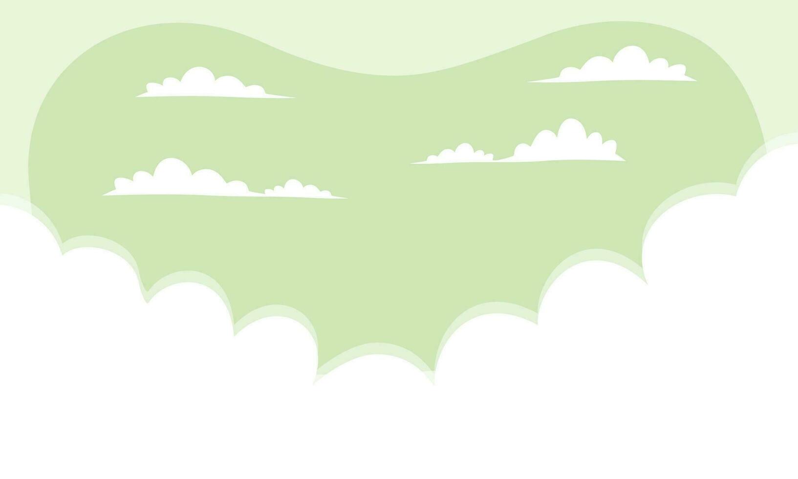 Vector cloudy green sky pattern background