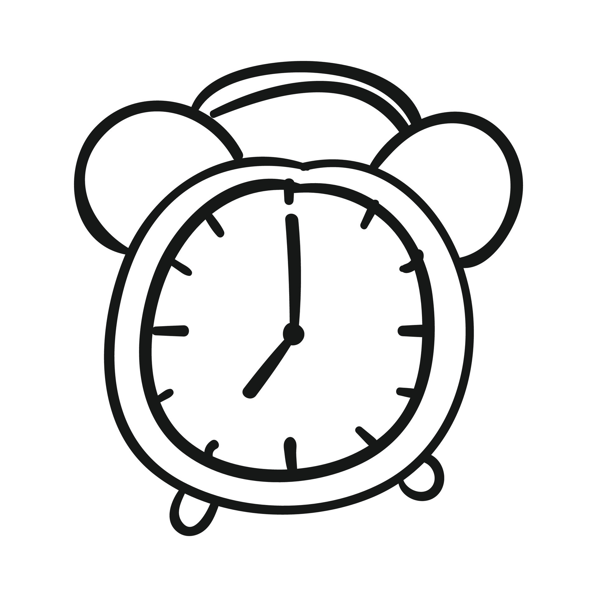 Vector doodle simple alarm clock sticker 30719592 Vector Art at Vecteezy