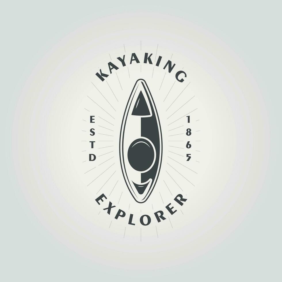 kayaking or canoeing rafting logo design, adventure canoe icon vector illustration design