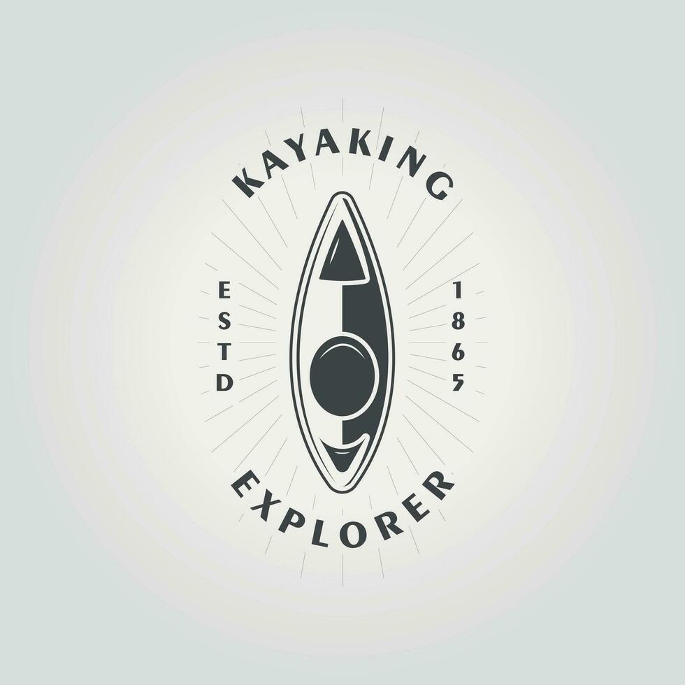 kayak o canotaje canotaje logo diseño, aventuras canoa icono vector ilustración diseño