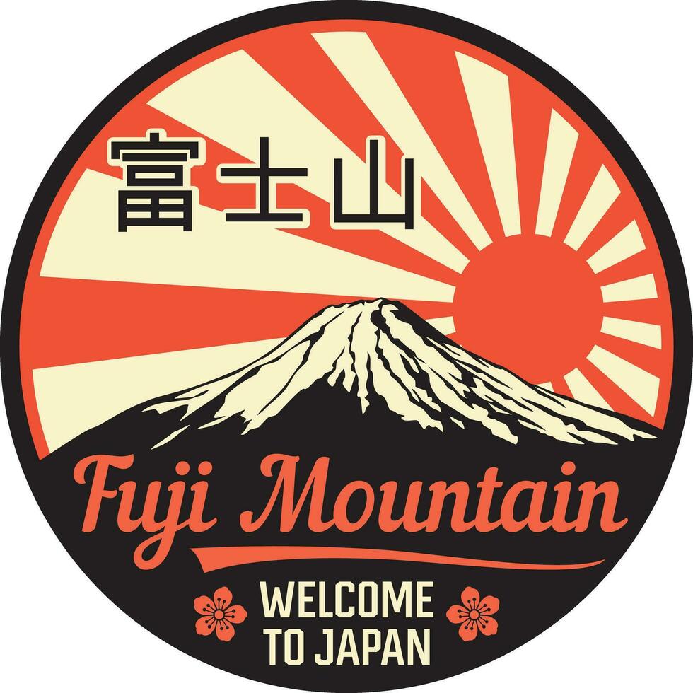 Fuji mountain. Welcome to Japan. Vector Illustration.