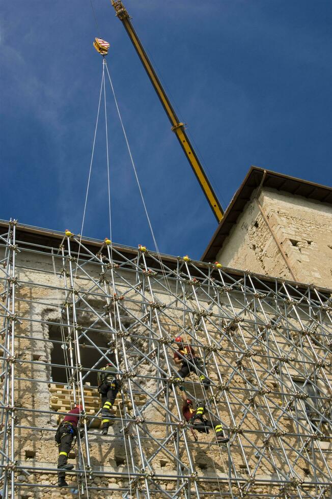 scaffolding in construction site photo