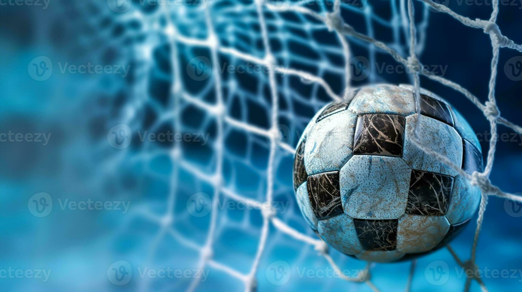 Soccer Ball in Goal Net photo