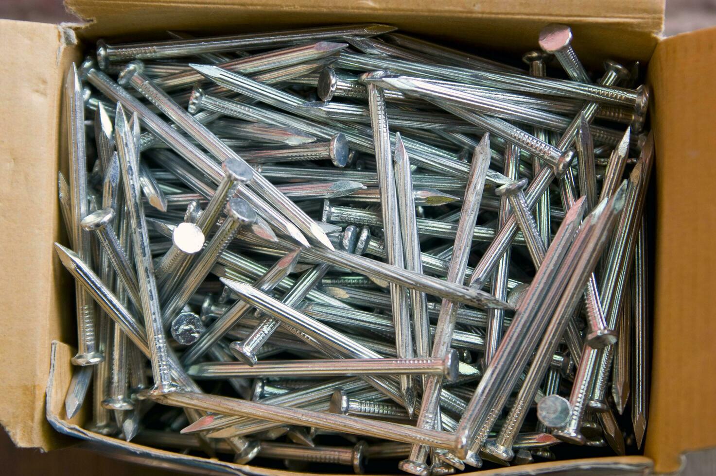 a pile of nails with a variety of sizes photo