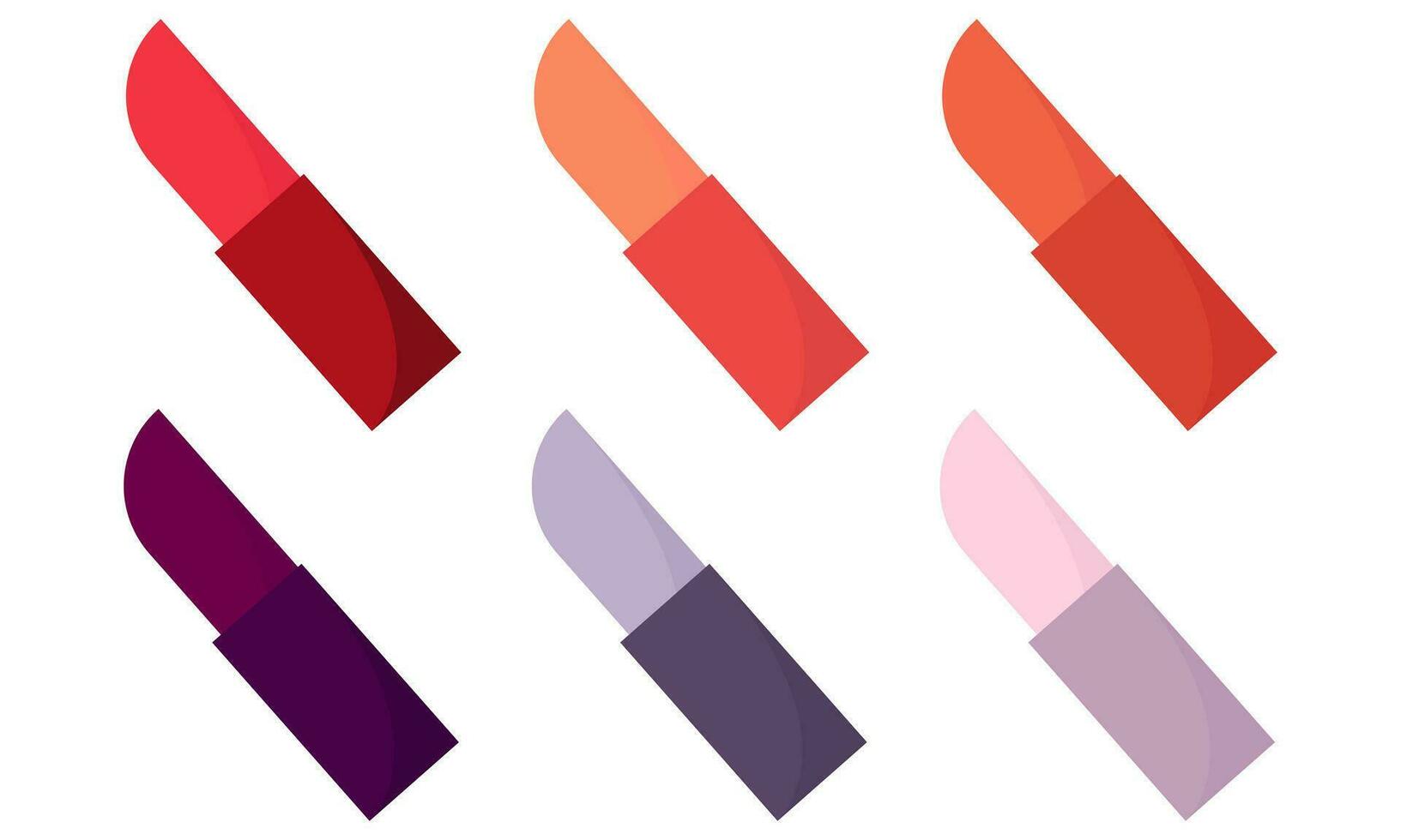 collection of lipstick illustrations with a variety of colors vector