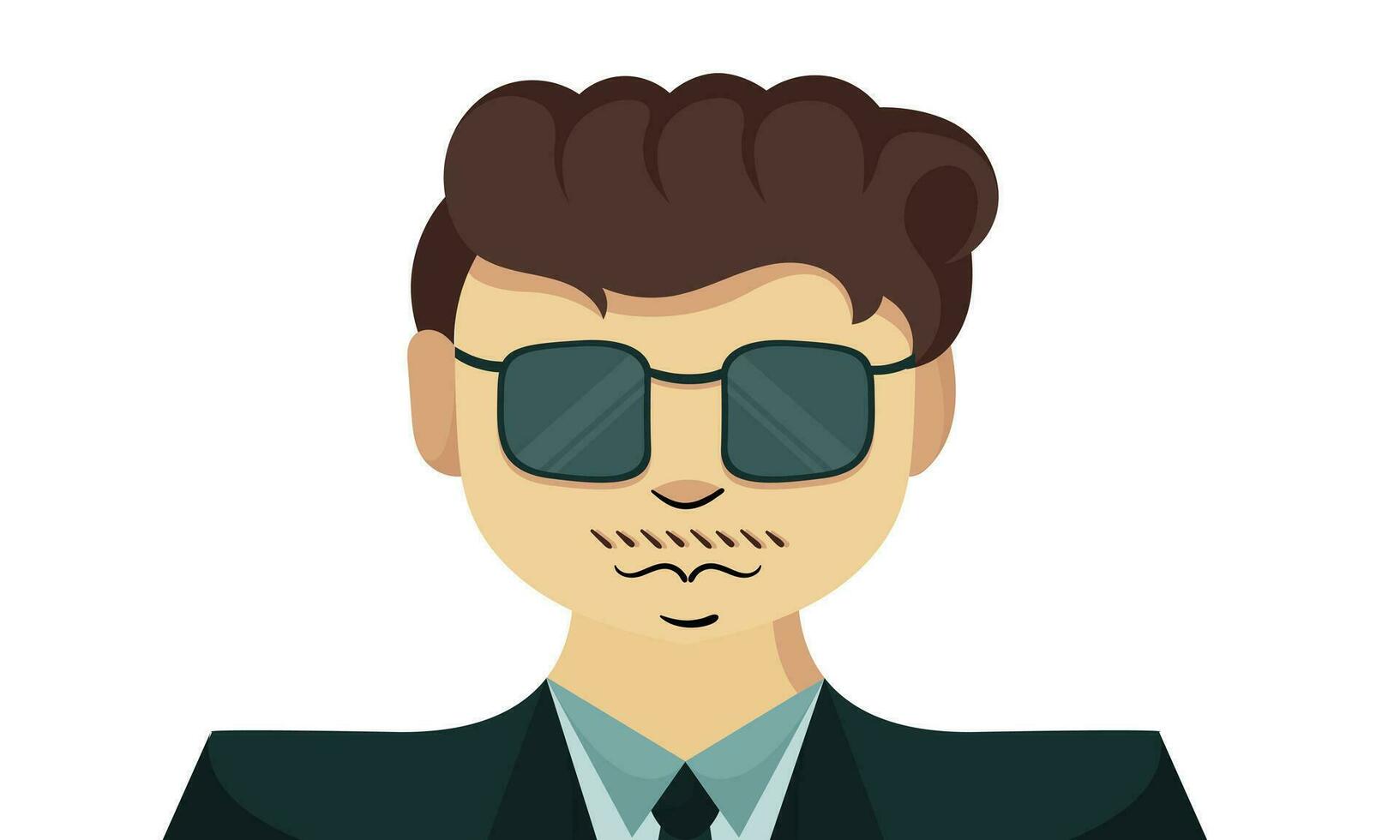 Ilustración de la cara de un hombre con gafas de sol 2 vector