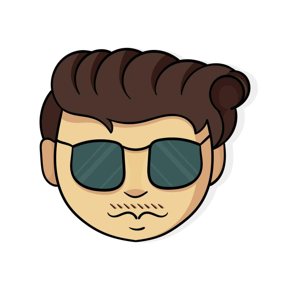 illustration of a mans face with sunglasses vector