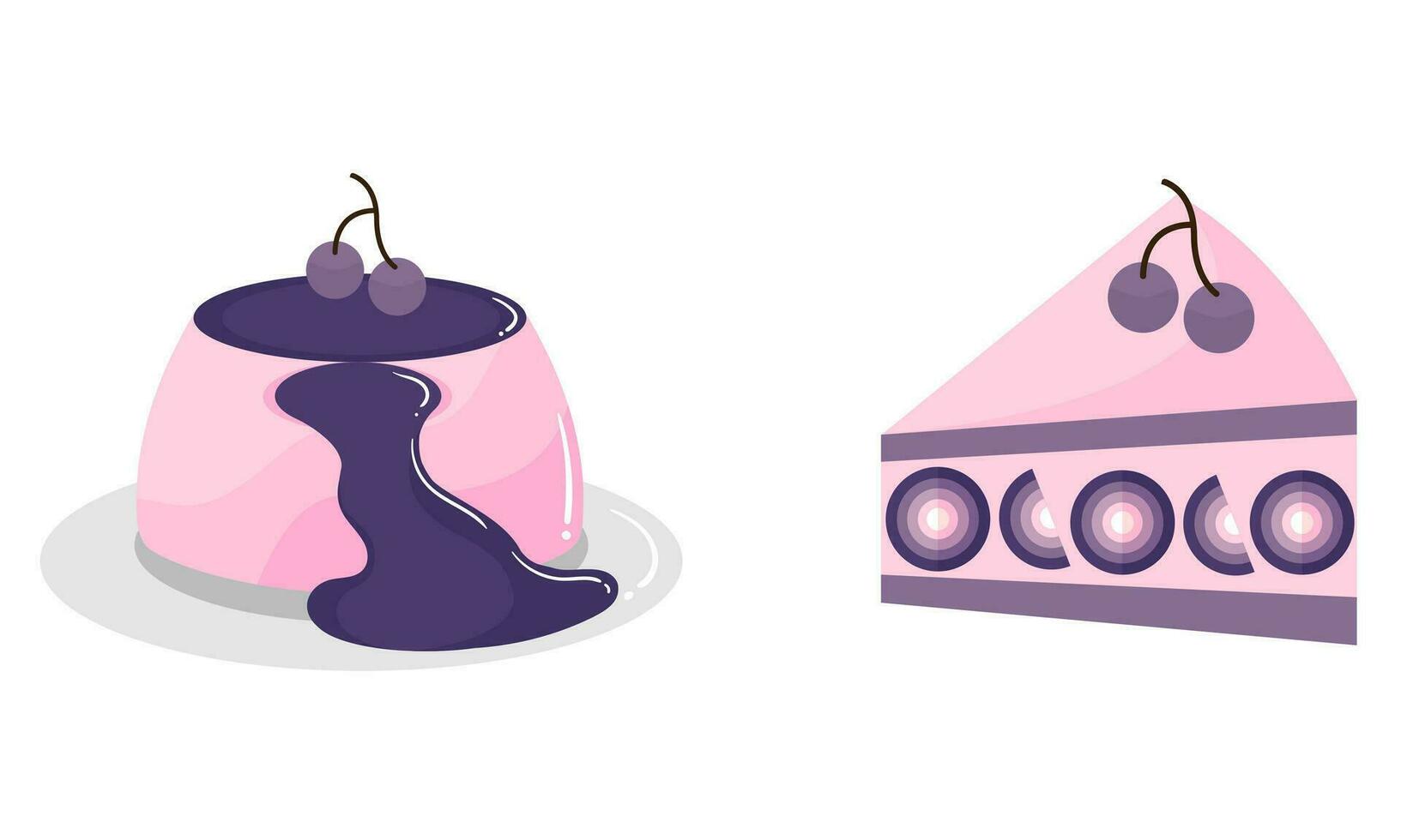 illustration of cake and pudding with grape flavor vector