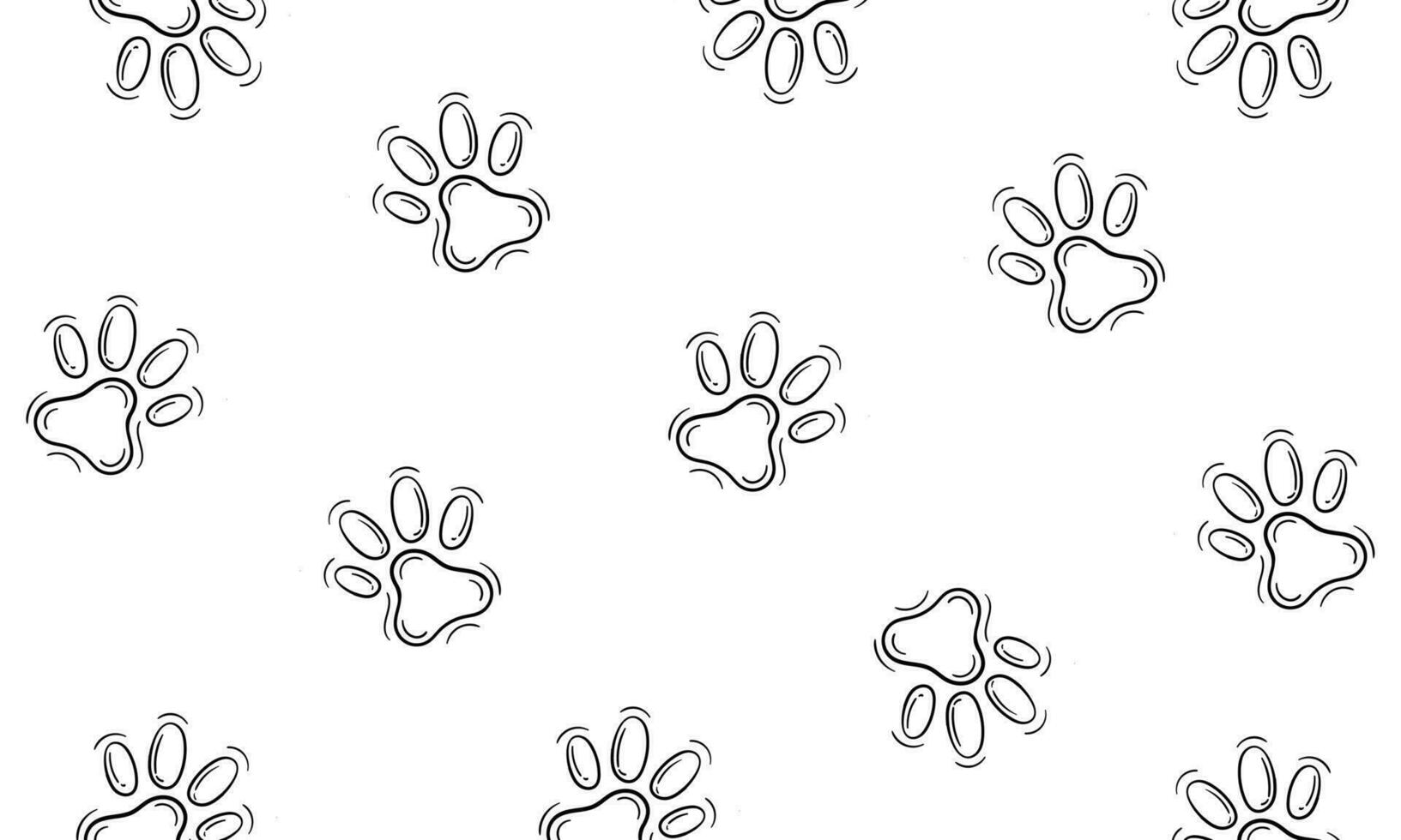 hand drawn pattern of dog or cat footprints2 vector