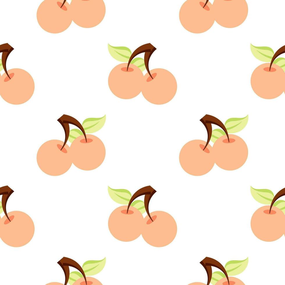 cherry fruit seamless pattern vector