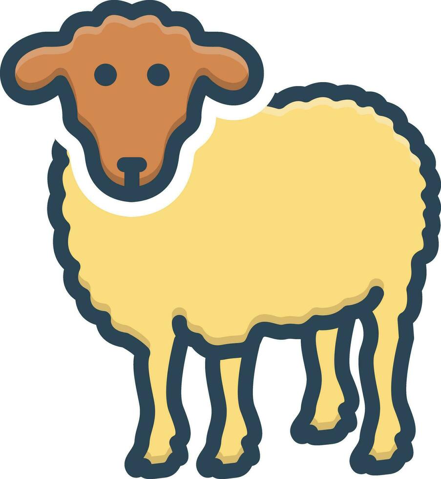color icon for sheep vector