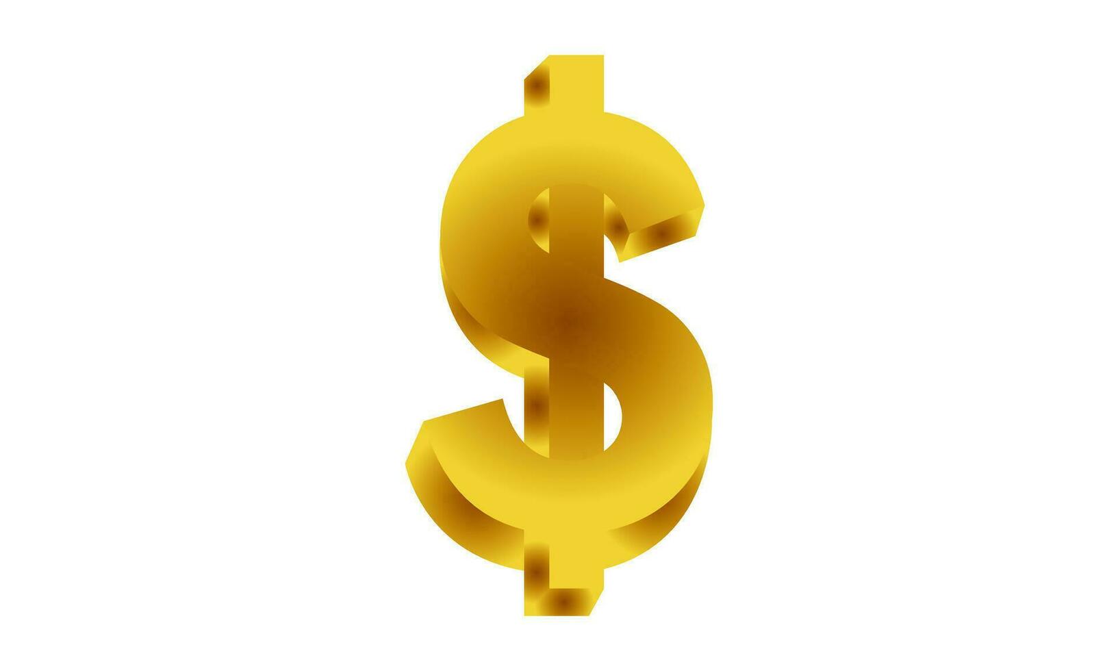 dollar sign in elegant golden color gradient vector