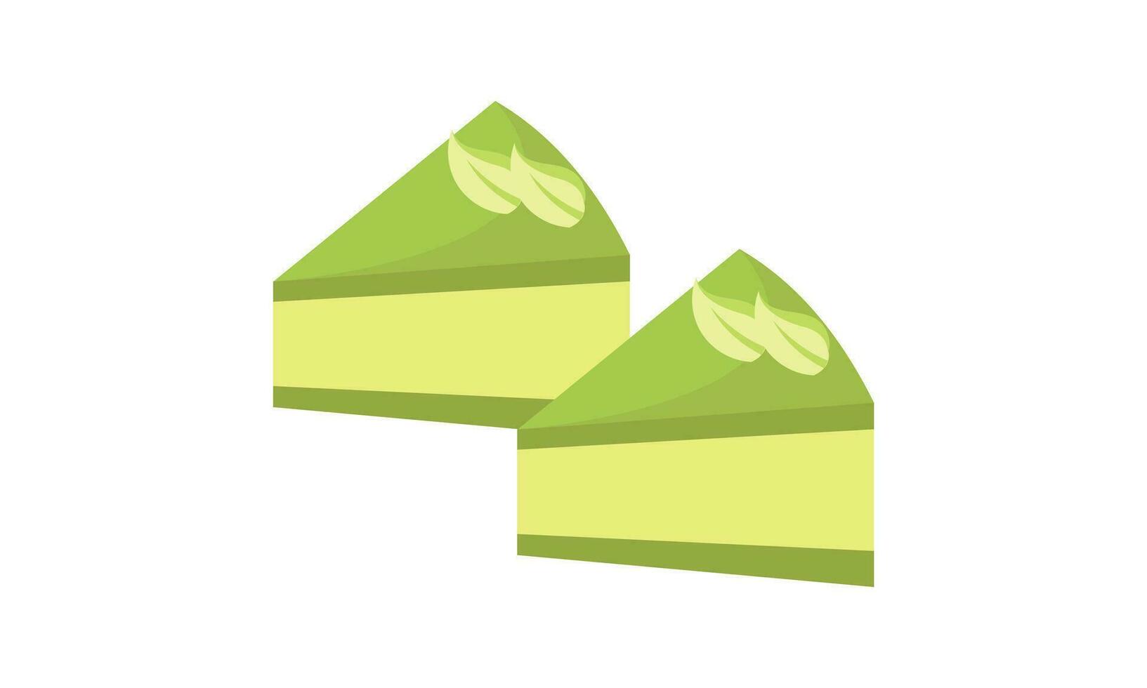 illustration of a slice of green tea cake vector