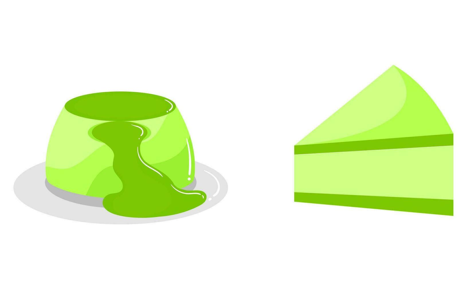 cake and pudding illustration with kiwi fruit flavor vector