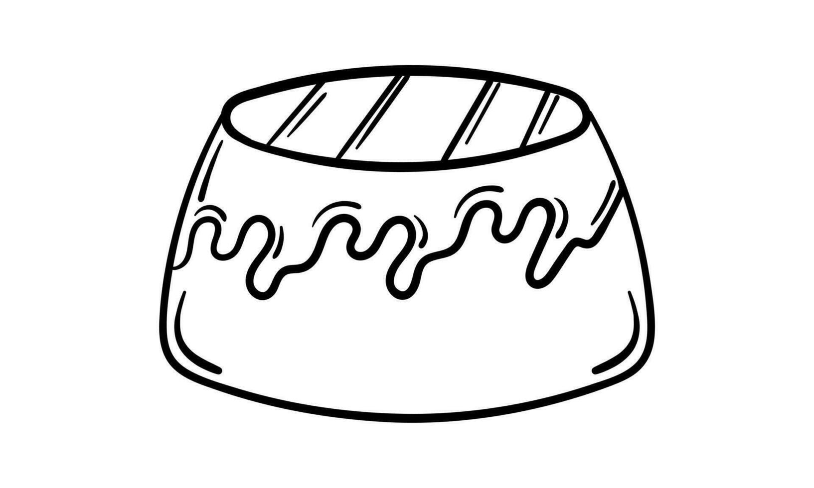 hand drawn pudding vector