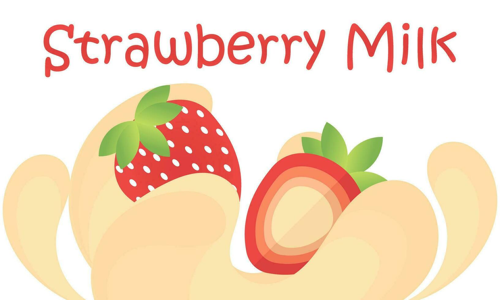 strawberry milk background2 vector