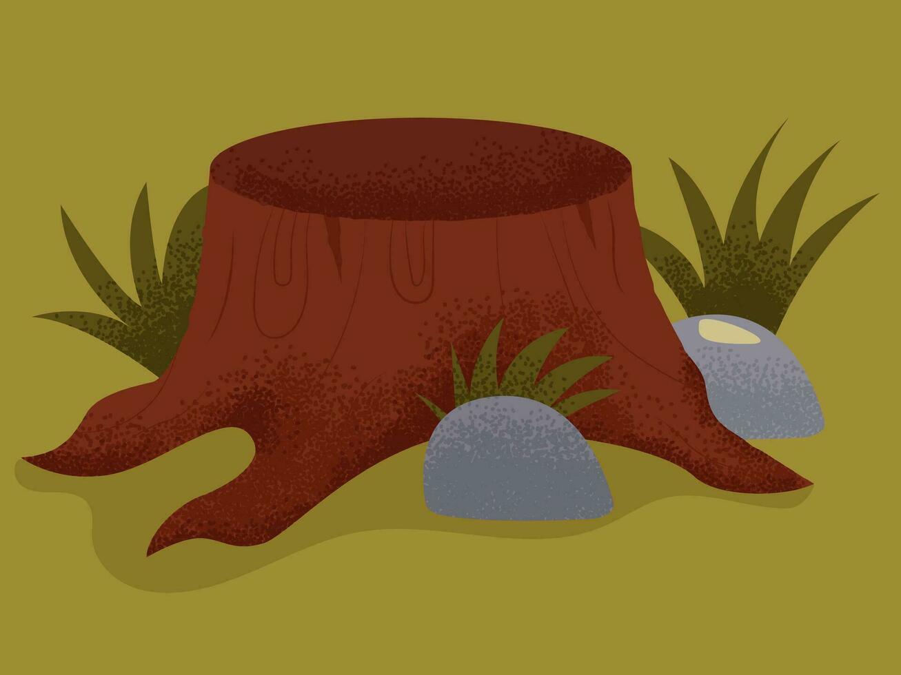 Tree stump. Flat vector illustration.