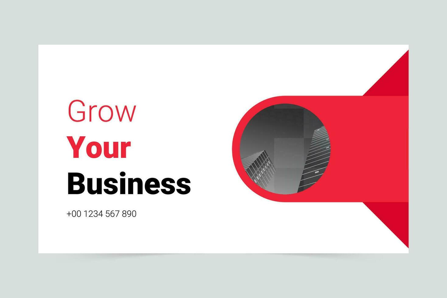 Red modern grow your business social media cover template vector