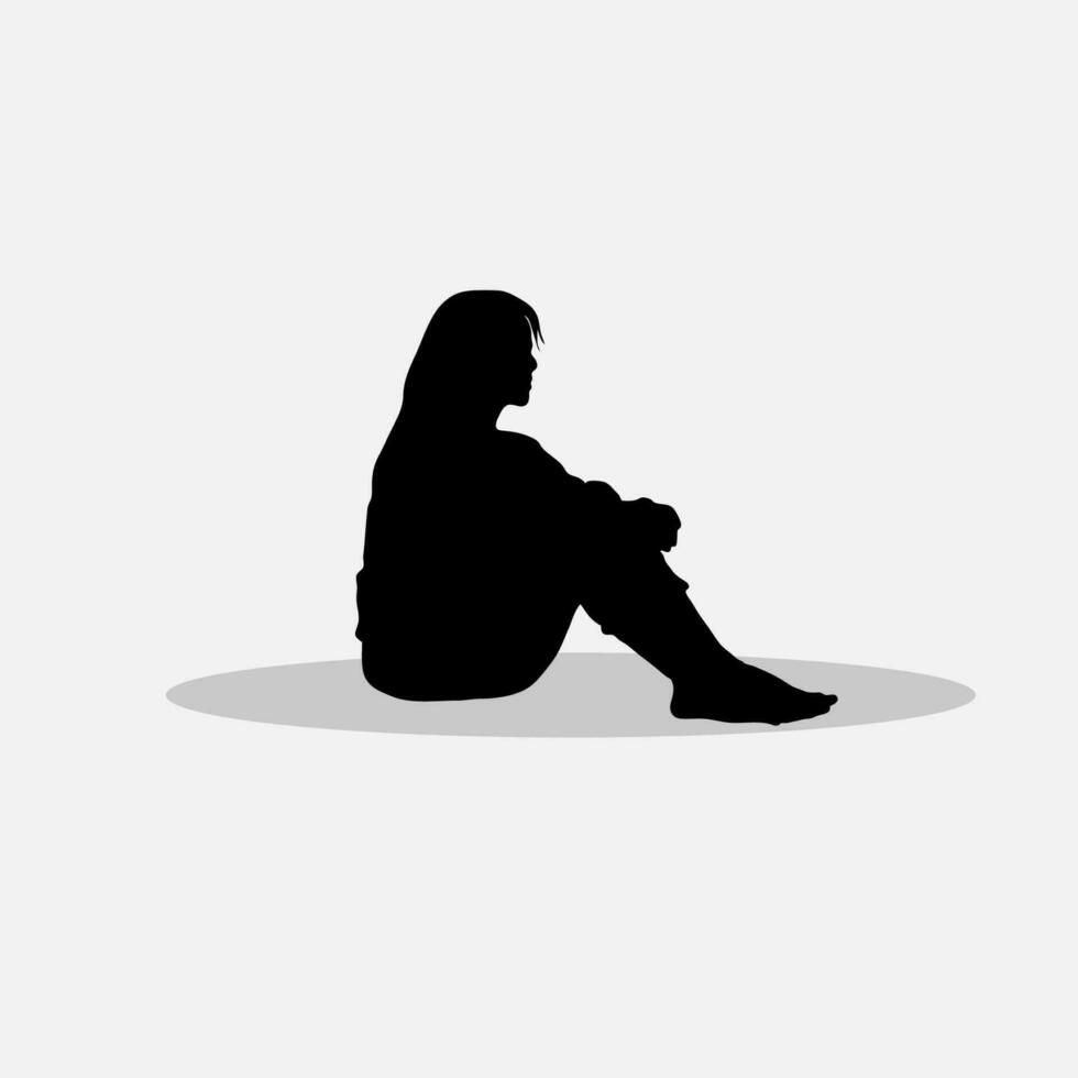 mujer sentado vector png