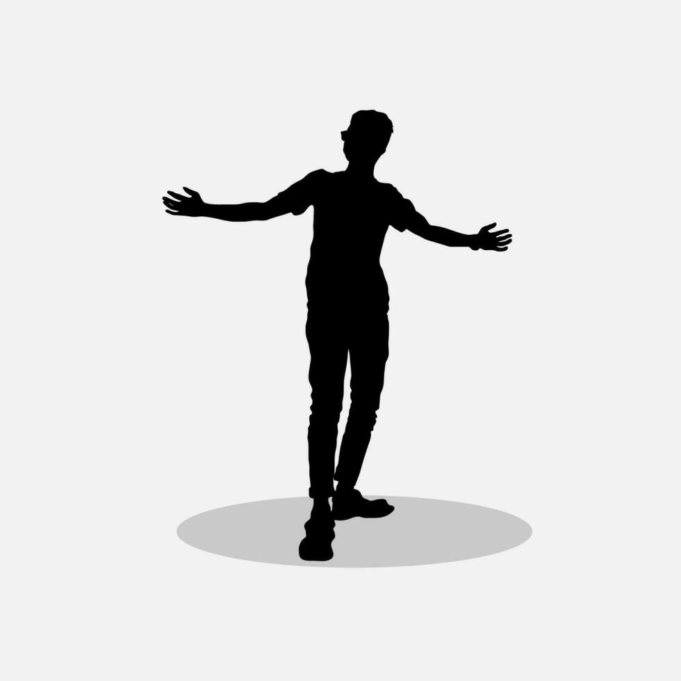 Boy standing with pose vector