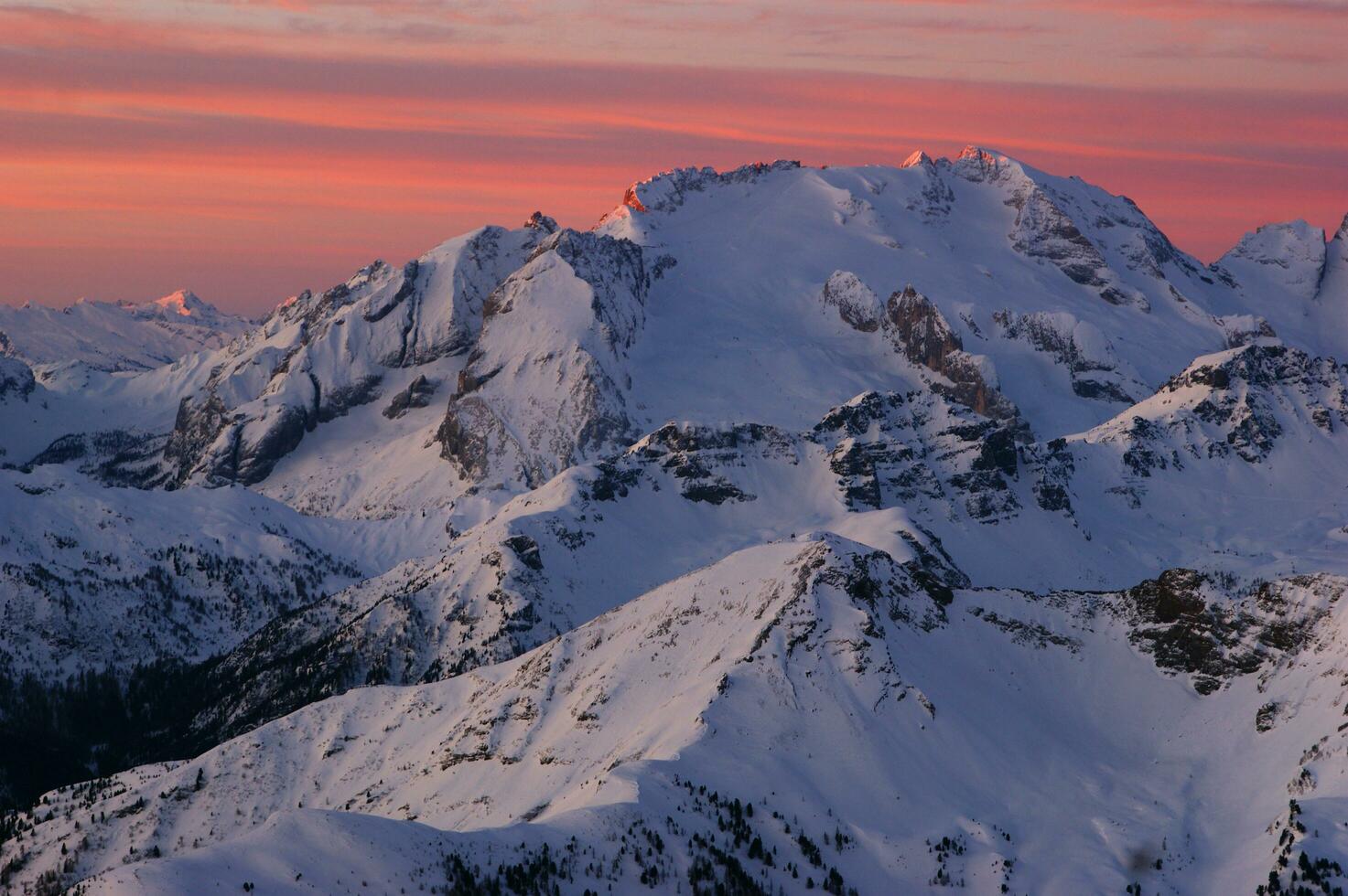 view of the Dolomites mountain range photo