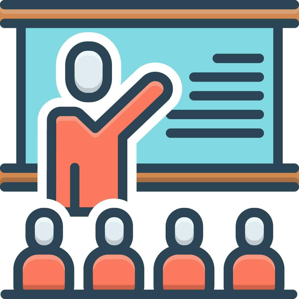 color icon for lectures vector