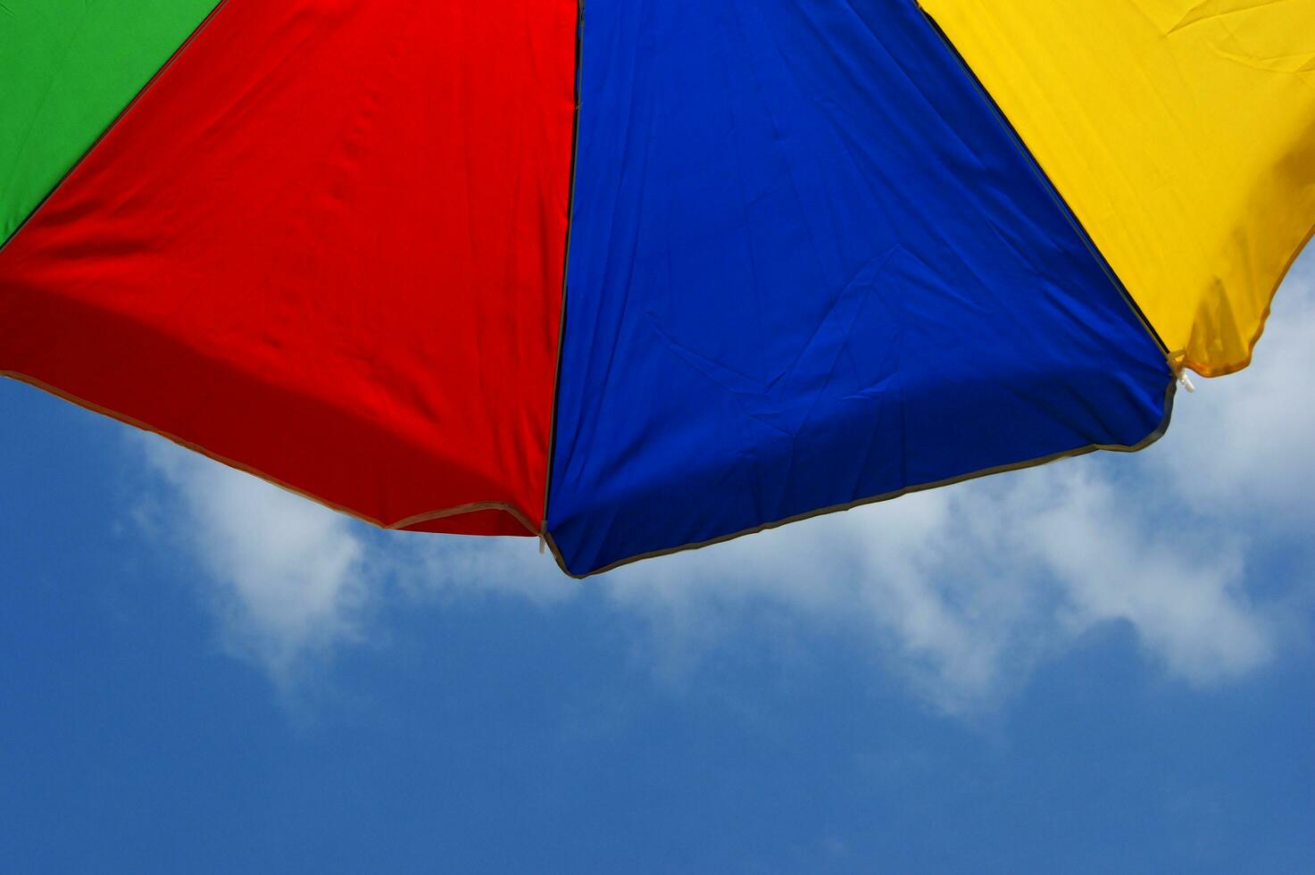 a close up of a colorful umbrella photo