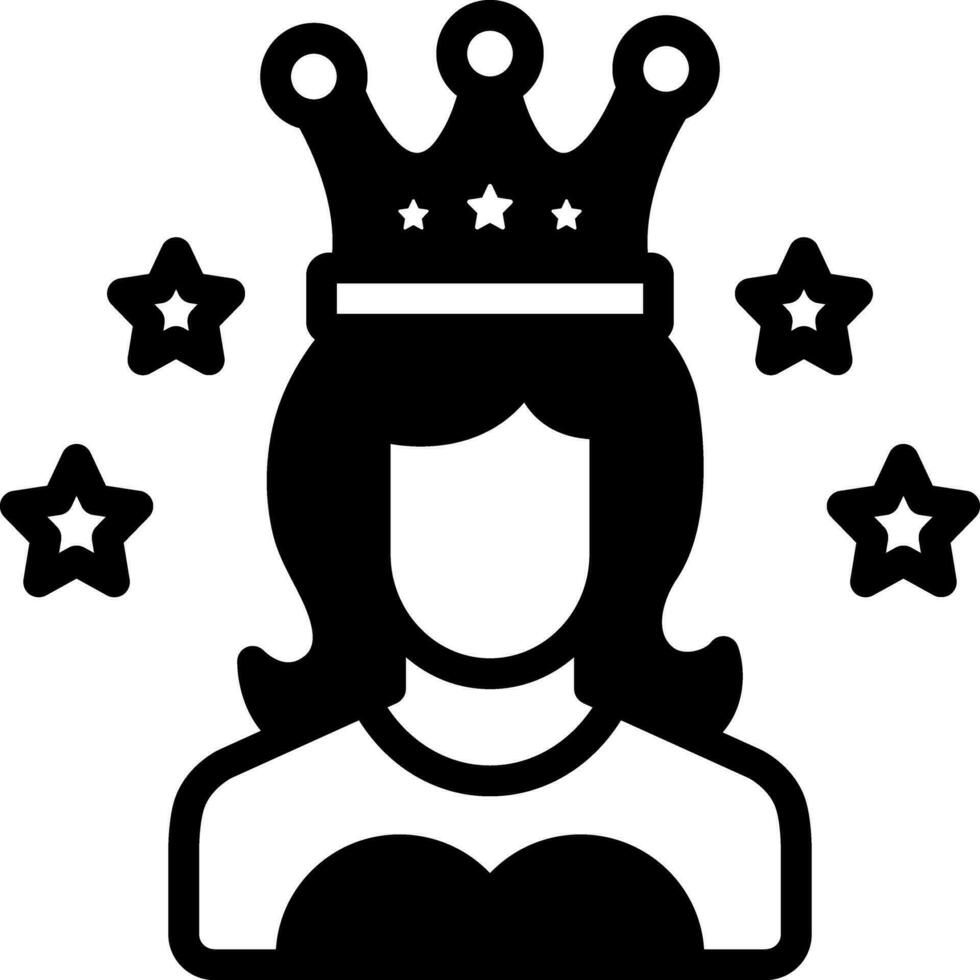 solid icon for princess vector