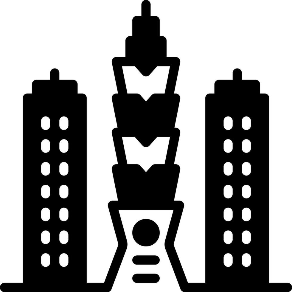 solid icon for taiwan vector