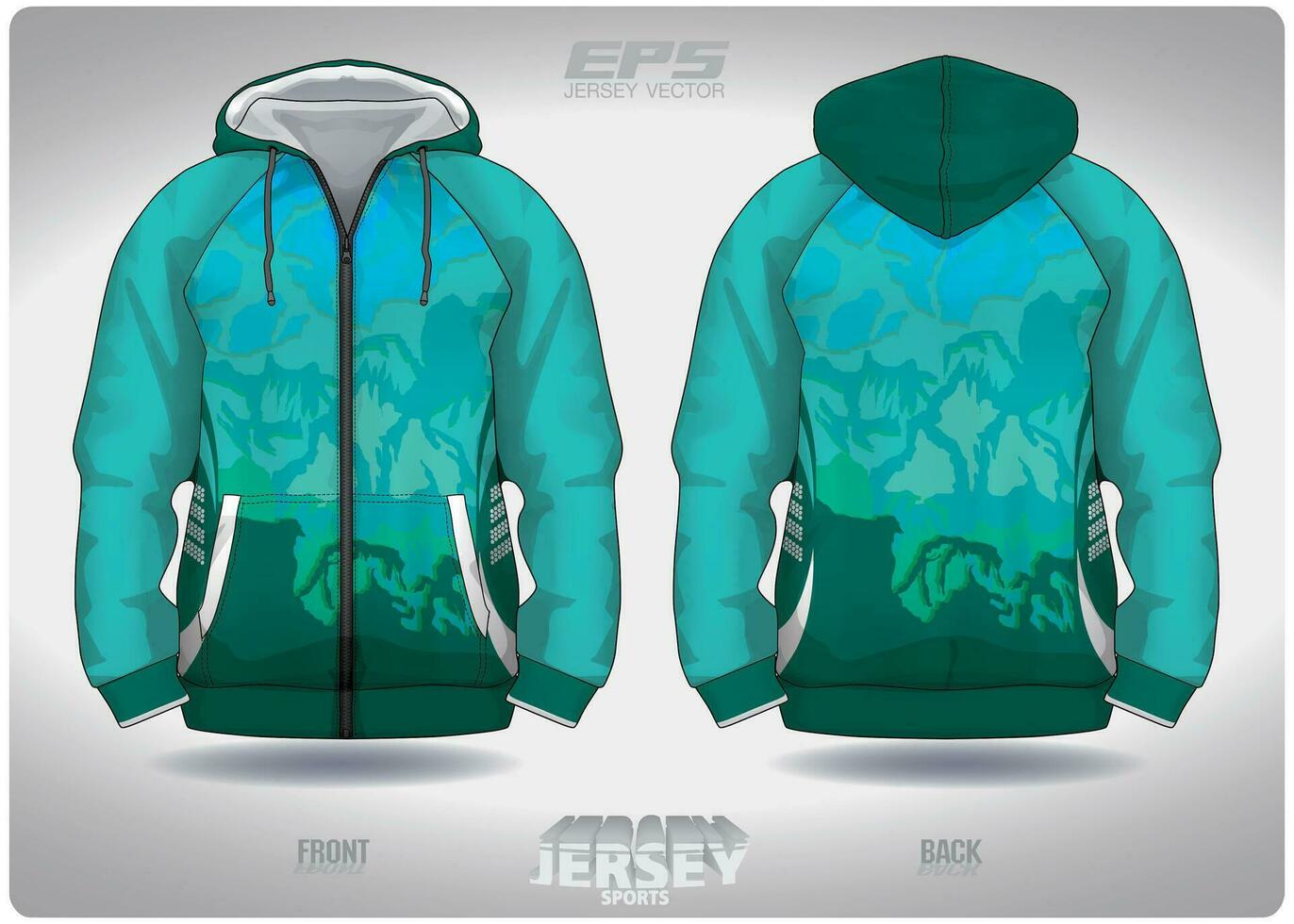 EPS jersey sports shirt vector.gradient mint green crack pattern design