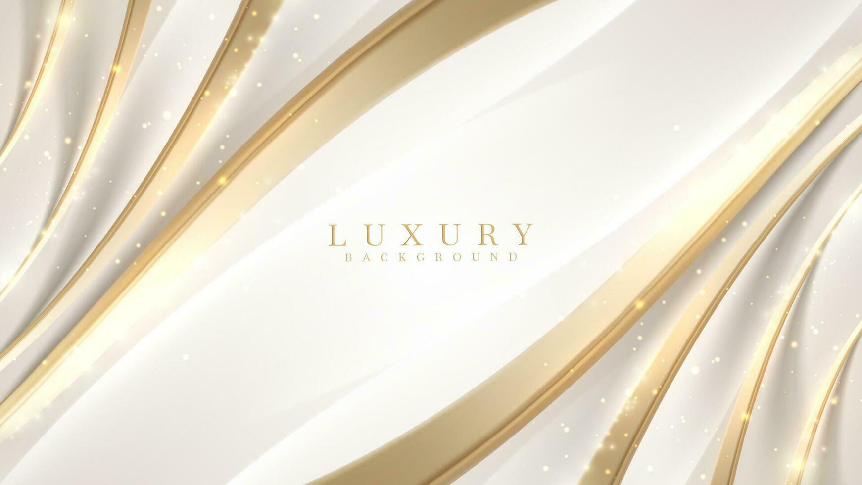 Abstract luxury white background with gold light effects. vector