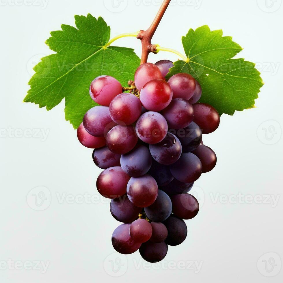fresh grape cluster with leaves, AI Generative photo