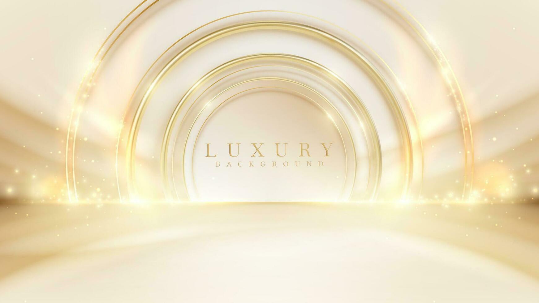 Luxury background with golden light effect decoration and bokeh elements. vector