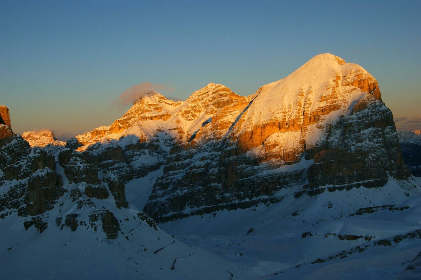 view of the Dolomites mountain range photo